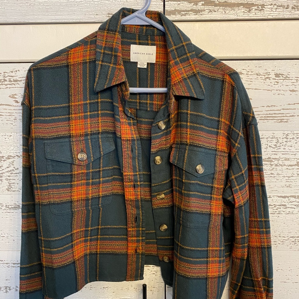 Cropped Flannel Shirt